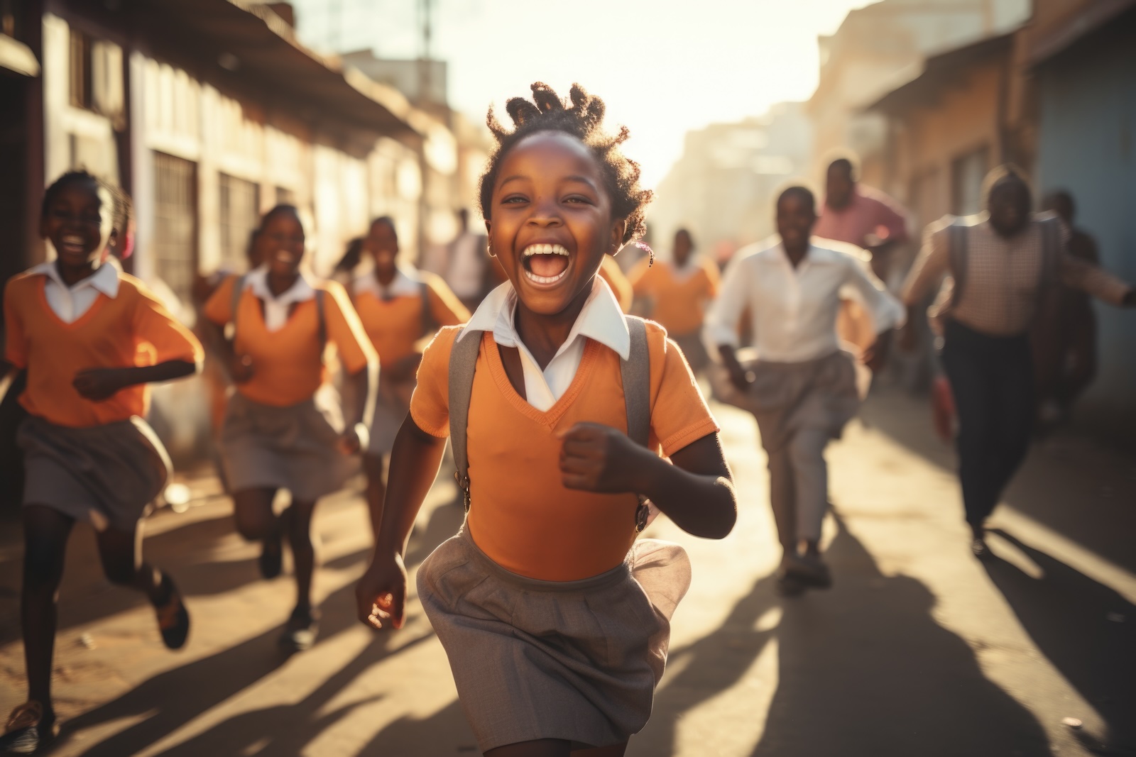 Children heading to school supported by reliable school transport services in Lusaka
